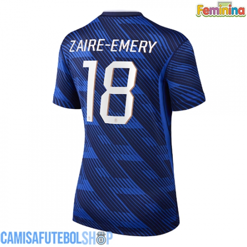 Camisa de time de futebol França Warren Zaire-Emery #18 Replicas 1º Equipamento Feminina Mundo 2026 Manga Curta